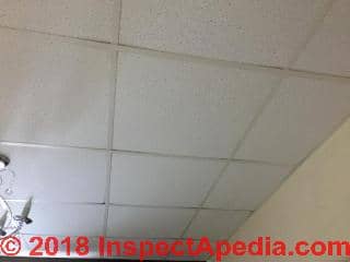 Modern ceiling tile 2007 won't contain asbestos (C) InspectApdedia.com Auris