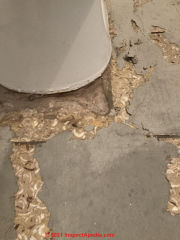 Old floor tile in UK - may contain asbestos (C) InspectApedia.com FlowerPower