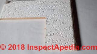 USG ceiling tiles from 1998 - not asbestos (C) InspectApedia.com  Candace