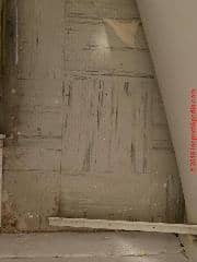 Asbestos-suspect vinyl flooring (C) InspectApedia.com Nick