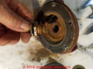 Pressure reducer valve internal parts dis-assembly (C) Daniel Friedman at Inspectapedia.com