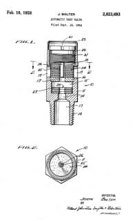 Joseph Balter air vent design US Patent 2823639 Patented i154-1958 assigned to Taco Heaters, Inc. - at Inspectapedia.com