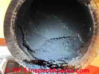 Oil burner soot visible in the flue (C) Daniel Friedman