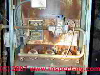 Photograph of  a modern oil-fired heating boiler