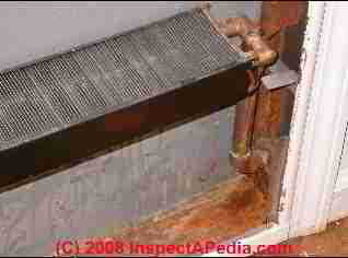 Photograph of severe rust damage on a steel heating boiler