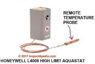 Honeywell L4008 Aquastat controller (C) InspectApedia.com