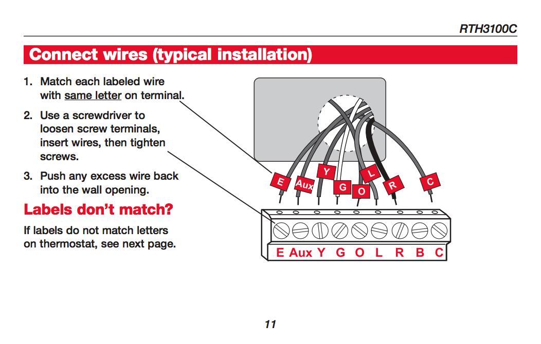 Honeywell Thermostat Wiring Diagram Wire