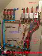 Radiant heat piping, valves, controls (C) InspectApedia JC