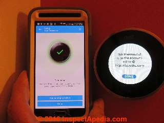 Smartphone using Nest account online to control the Nest learning thermostat (C) Daniel Friedman