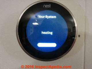 Nest display indicates that  it is connected to a heating system (C) Daniel Friedman