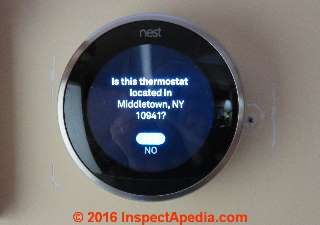 Select the thermostast location  city or country, city, postal code (C) Daniel Friedman