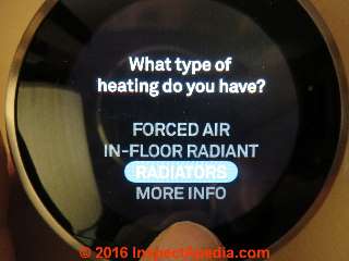 Select type of heating or cooling system the Nest thermostat will be controlling (C) Daniel Friedman