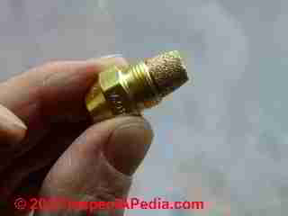 Oil burner nozzle, Delavan 80A .85 gph © D Friedman at InspectApedia.com 