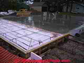 Insulating a radiant slab © Daniel Friedman at InspectApedia.com