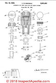 Simoneau's 1943 air vent patent US 2331431 at InspectApedia.com