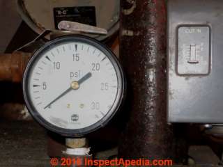 Steam pressure gauge on a steam boiler