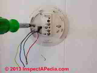 Removing old thermostat - wires extrended (C) Daniel Friedman