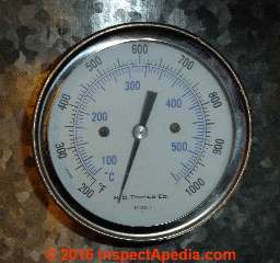 LARGER VIEW of a heating boiler pressure temperature gauge