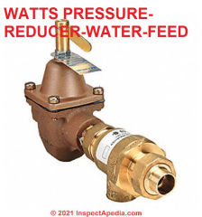 Watts [ressure-reducer, water feeder with relief valve at InspectApedia.com