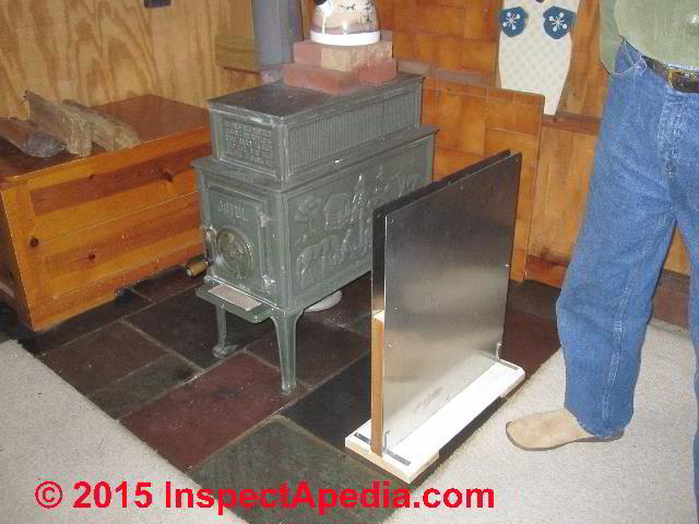 What is considered safe clearance for wood stove installation?