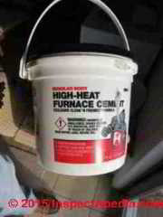 High heat furnace cement Paul used to seal wood stove section gaps (C) Daniel Friedman Paul Galow