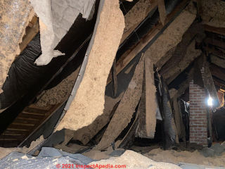 Balsam wool insulation ina  1923 home (C) InspectApedia.com Caitlin