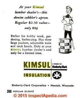 Kimsul insulation ad Popular Science April 1956 (C) InspectApedia.com
