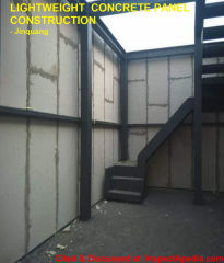 Lightweight construction panels include styrofoam & have insulating value - Jinquang - cited & discussed at InspectApedia.com