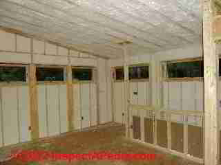 Demilec open celled 1/2 lb foam insulation © D Friedman at InspectApedia.com 