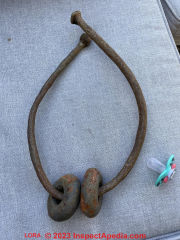Antique bracelet or necklace made of iron - Lora, West Coast of Canada, Pacific Ocean (C) InspectApedia.com Lora