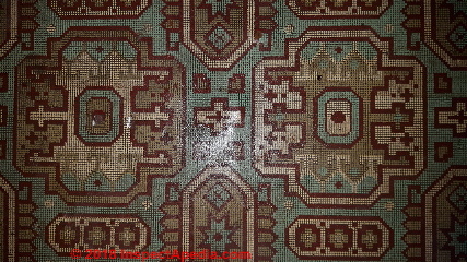 Antique linoleum rug identification photo (C) InspectApedia.com Jason Desiree