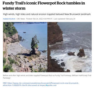 Bay of Fundy's Flower Pot collapse 