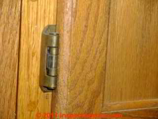 Cabinet door knife hinge, with door closed (C) Daniel Friedman