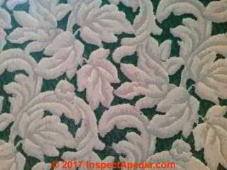 Congoleum green and gray-white rug pattern  felt-backed (C) InspectApedia.com Anon Canada