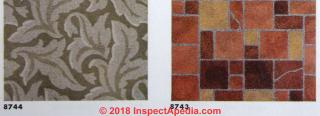 Dominion canvas backed linoleum rug patterns (C) InspectApedia.com