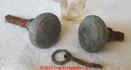 Antique iron ? and hand wrought door knob and door parts in Brisbane Australia (C) InspectApeida.com