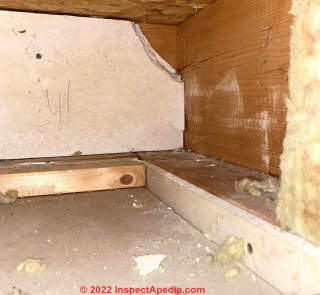 Drywall dust or scrapings (C) InspectApedia.com Peter