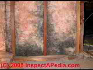 Air bypass leak stains on building insulation © Daniel Friedman