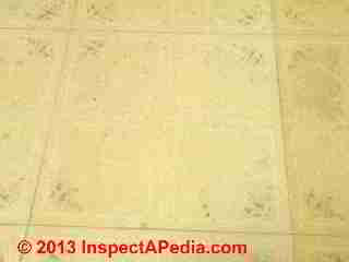 Armstrong floor tile from 1990 (C) InspectAPedia JM