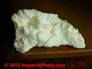 Demilec open celled 1/2 lb foam insulation © D Friedman at InspectApedia.com 