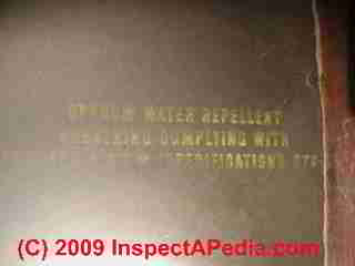 Gypsum board exterior wall sheathing or roof sheathing © Daniel Friedman at InspectApedia.com