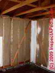 Gypsum board wall sheathing bracing © Daniel Friedman at InspectApedia.com