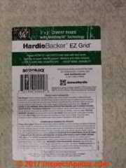 Hardie Backer fiber cement tile backerboard, non-asbestos (C) InspectApedia.com