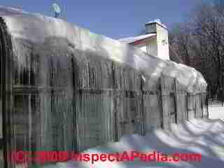 Photo of heat tapes on a roof edge