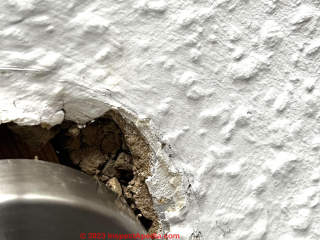 multi layers of different ceiling materials on the island of Jersey (C) InspectApedia.com Bill J
