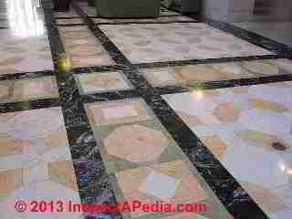Marble floor tiles Vassar Library © D Friedman at InspectApedia.com 