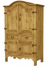 Rustic armoire, made in Mexico, sold currently by Sn Carlos Imports and other vendors, cited & discussed at InspectApedia.com