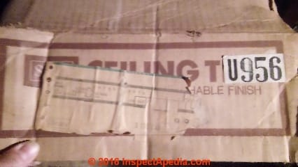 Sears acoustic ceiling tiles (C) InspectApedia.com JM