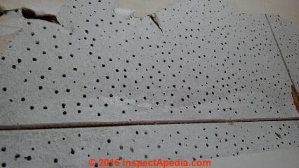 Sears acoustic ceiling tiles (C) InspectApedia.com JM