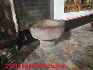 Stone floor and baptismal font used by Cortes, Tlaxcala Mexico (C) 2012 Daniel Friedman